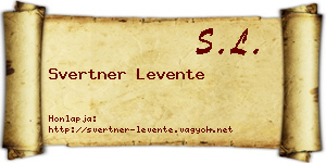 Svertner Levente névjegykártya